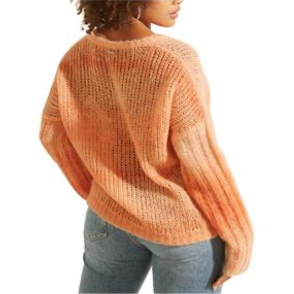 Guess Italy Alpaca Wool Blend Open Crotchet Knit V-Neck Pullover Sweater Sz S - Picture 2 of 16